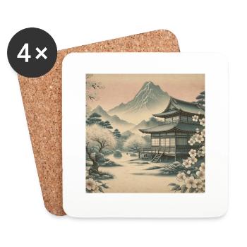 Japon Vintage Hell 2 - Dessous de verre (lot de 4) - blanc - Devant