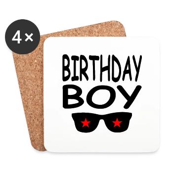 Anniversaire - Dessous de verre (lot de 4) - blanc - Devant
