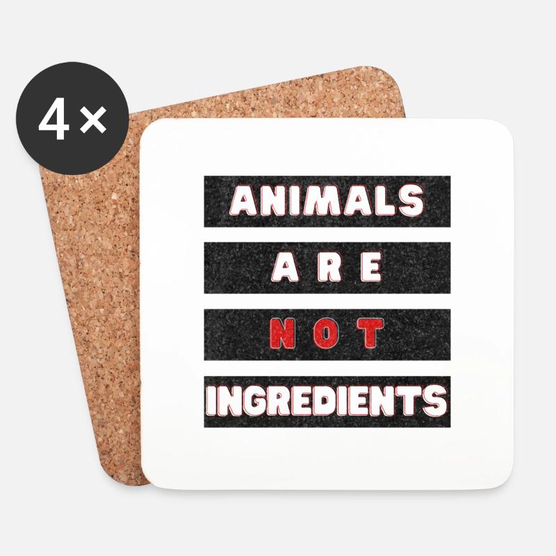 Animals Are Not Ingredients Grunge - Untersetzer (4er-Set) - Weiß