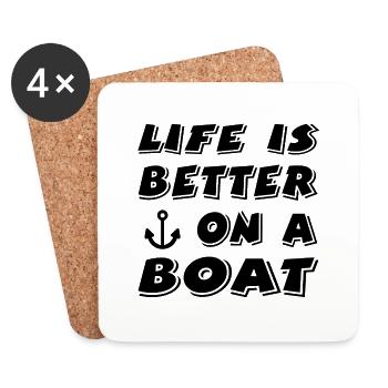 Boot - Untersetzer (4er-Set) - Weiß - Vorne