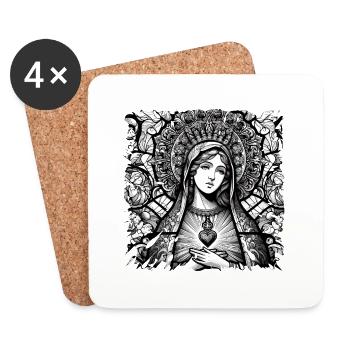 Jungfrau Maria Jesus Bibel christliche Religion christlich - Untersetzer (4er-Set) - Weiß - Vorne