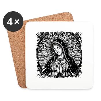 virgin mary jesus bible christian religion christian - Coasters (set of 4) - white - Front