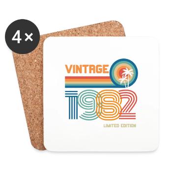 Vintage 1982 limitierte Auflage - Untersetzer (4er-Set) - Weiß - Vorne