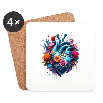 Heart / Mother's Day / Love / Holidays / Love - Coasters (set of 4) - white - Front