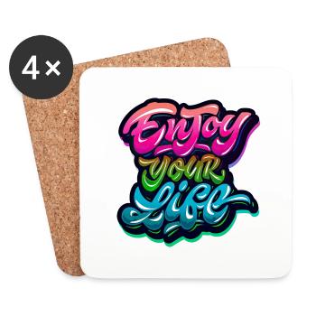 slogan illustration style art vector fashion graphics - Coasters (set of 4) - white - Front