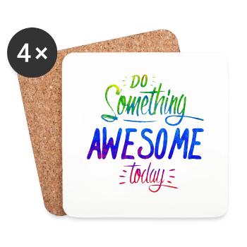 slogan illustration style art vecteur mode graphiques - Dessous de verre (lot de 4) - blanc - Devant