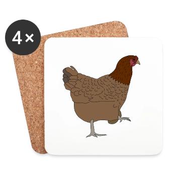 Chicken - Coasters (set of 4) - white - Front