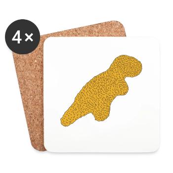 Dinosaurier Nugget - Untersetzer (4er-Set) - Weiß - Vorne