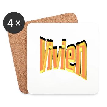 vivien2 - Dessous de verre (lot de 4) - blanc - Devant