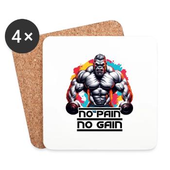 Bodybuilder / Sports / Fitness / Gym / Muscles - Dessous de verre (lot de 4) - blanc - Devant