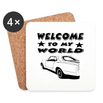 Car - Coasters (set of 4) - white - Front