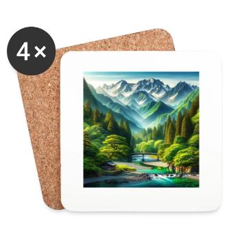 Japan Vintage Nature - Coasters (set of 4) - white - Front
