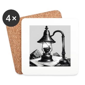 Miner's lamp Passion - Coasters (set of 4) - white - Front