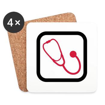 Tenue de stéthoscope de médecin Expertise médicale - Dessous de verre (lot de 4) - blanc - Devant