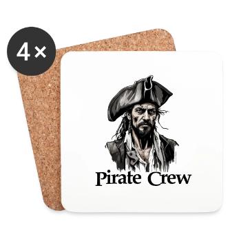 Pirate / Ahoy / Anchor / Captain / Skull / Rum - Coasters (set of 4) - white - Front