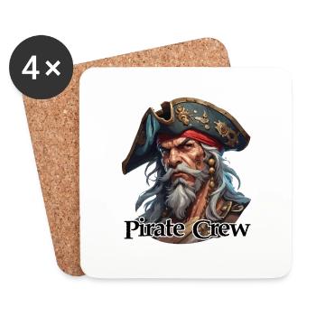 Pirate / Ahoy / Anchor / Captain / Skull / Rum - Coasters (set of 4) - white - Front