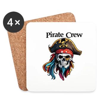 Pirate / Ahoy / Anchor / Captain / Skull / Rum - Coasters (set of 4) - white - Front