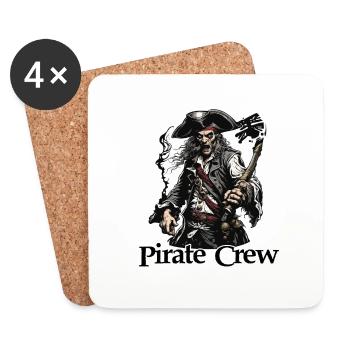 Pirate / Ahoy / Anchor / Captain / Skull / Rum - Coasters (set of 4) - white - Front