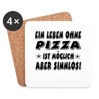 Pizza - Untersetzer (4er-Set) - Weiß - Vorne