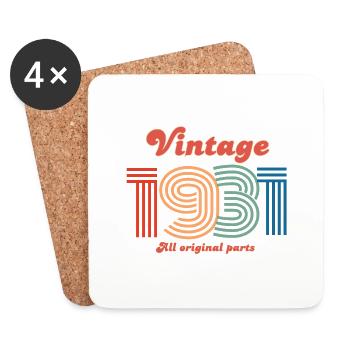 Vintage 1931 all original parts - Dessous de verre (lot de 4) - blanc - Devant