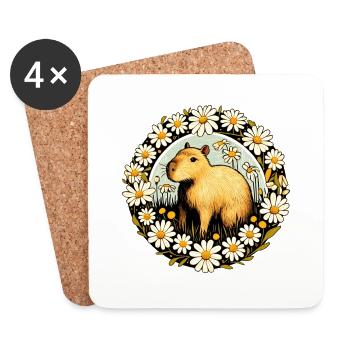 Capybara - Untersetzer (4er-Set) - Weiß - Vorne