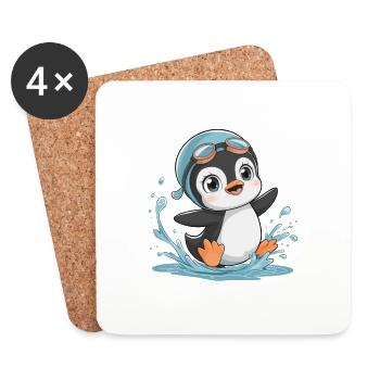 Penguin Fun: Fun in the Water! - Coasters (set of 4) - white - Front