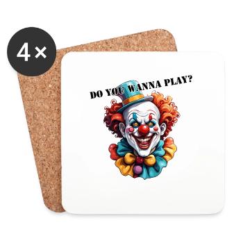 Clown / Circus / Carnival / Carnival / Playful - Coasters (set of 4) - white - Front