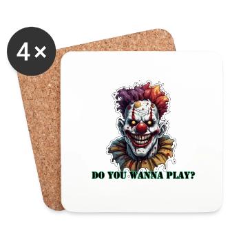 Clown / Zirkus / Fasching / Karneval / verspielt - Untersetzer (4er-Set) - Weiß - Vorne