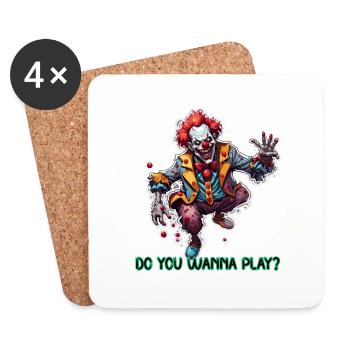 Clown / Zirkus / Fasching / Karneval / verspielt - Untersetzer (4er-Set) - Weiß - Vorne