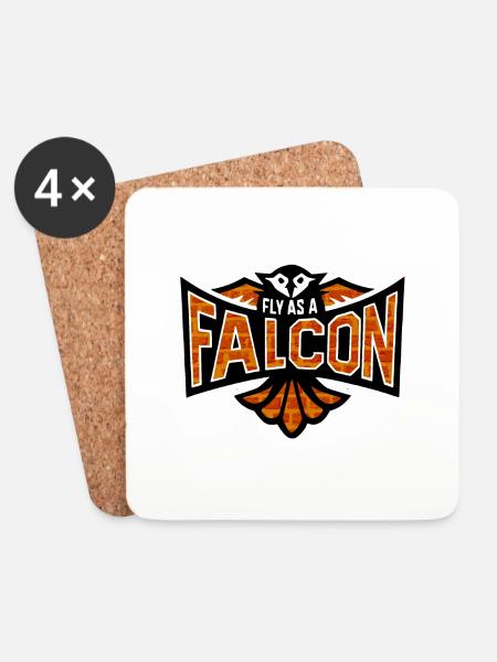 Fly As A Falcon - Red Brick - Coasters (set of 4) - white
