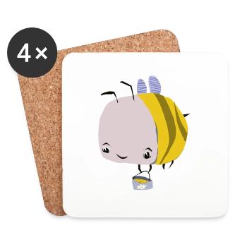 La petite ouvrière - Dessous de verre (lot de 4) - blanc - Devant