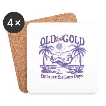 Old but Gold Embrace the lazy days - Coasters (set of 4) - white - Front