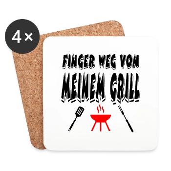 Grillen - Untersetzer (4er-Set) - Weiß - Vorne