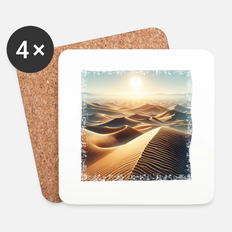 Sahara Wüste Sonnenuntergang - Untersetzer (4er-Set) - Weiß