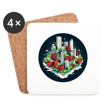 The city an architectural masterpiece - Coasters (set of 4) - white - Front