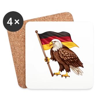 Deutschland Adler Germany Flag Eagle Fußball - Untersetzer (4er-Set) - Weiß - Vorne