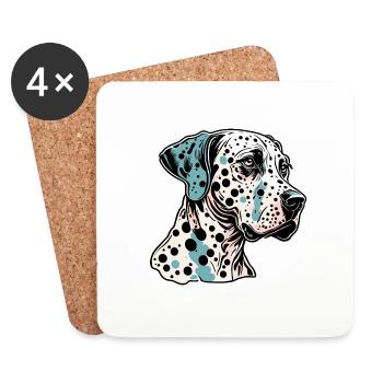 Dalmatian / Dog / Animal / Pet / Barking - Coasters (set of 4) - white - Front