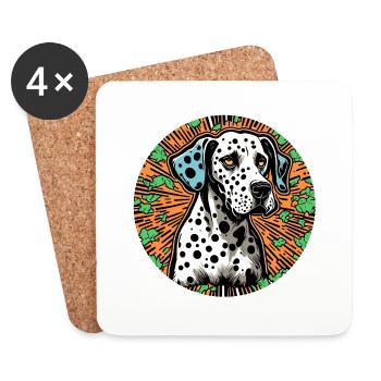Dalmatian / Dog / Animal / Pet / Barking - Coasters (set of 4) - white - Front