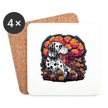 Dalmatian / Dog / Animal / Pet / Barking - Coasters (set of 4) - white - Front