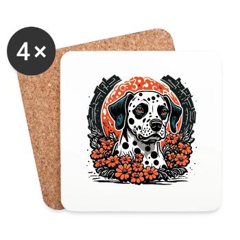 Dalmatian / Dog / Animal / Pet / Barking - Coasters (set of 4) - white - Front