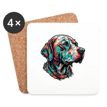Dalmatian / Dog / Animal / Pet / Barking - Coasters (set of 4) - white - Front