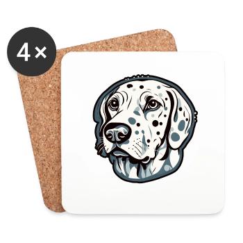 Dalmatian / Dog / Animal / Pet / Barking - Coasters (set of 4) - white - Front
