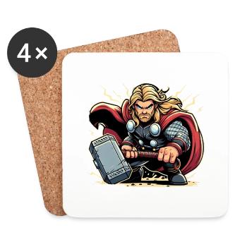 Super-héros - Dessous de verre (lot de 4) - blanc - Devant