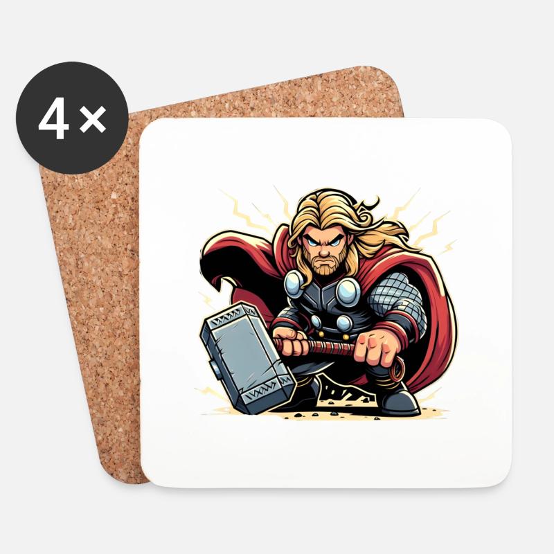 Super Hero - Untersetzer (4er-Set) - Weiß