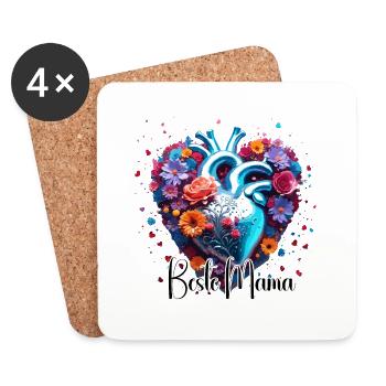 Heart / Mother's Day / Love / Holidays / Love - Coasters (set of 4) - white - Front