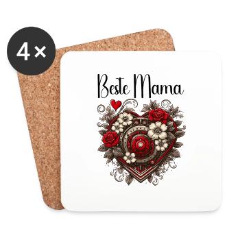Heart / Mother's Day / Love / Holidays / Love - Coasters (set of 4) - white - Front