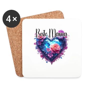 Heart / Mother's Day / Love / Holidays / Love - Coasters (set of 4) - white - Front
