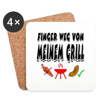 Grillen - Untersetzer (4er-Set) - Weiß - Vorne