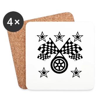 Voiture - Dessous de verre (lot de 4) - blanc - Devant