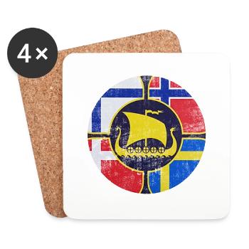 suède suède scandinavie le nord viking norvège - Dessous de verre (lot de 4) - blanc - Devant